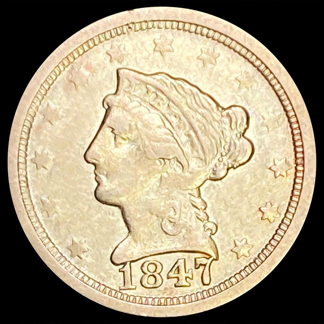 1847-O $2.50 Gold Quarter Eagle LIGHTLY (1 of 2)