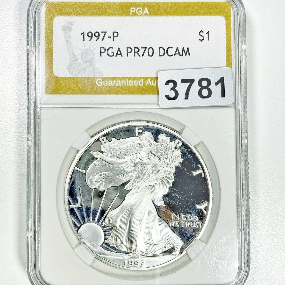 1997-P Silver Eagle Dollar PGA - PR70 DCAM (1 of 2)