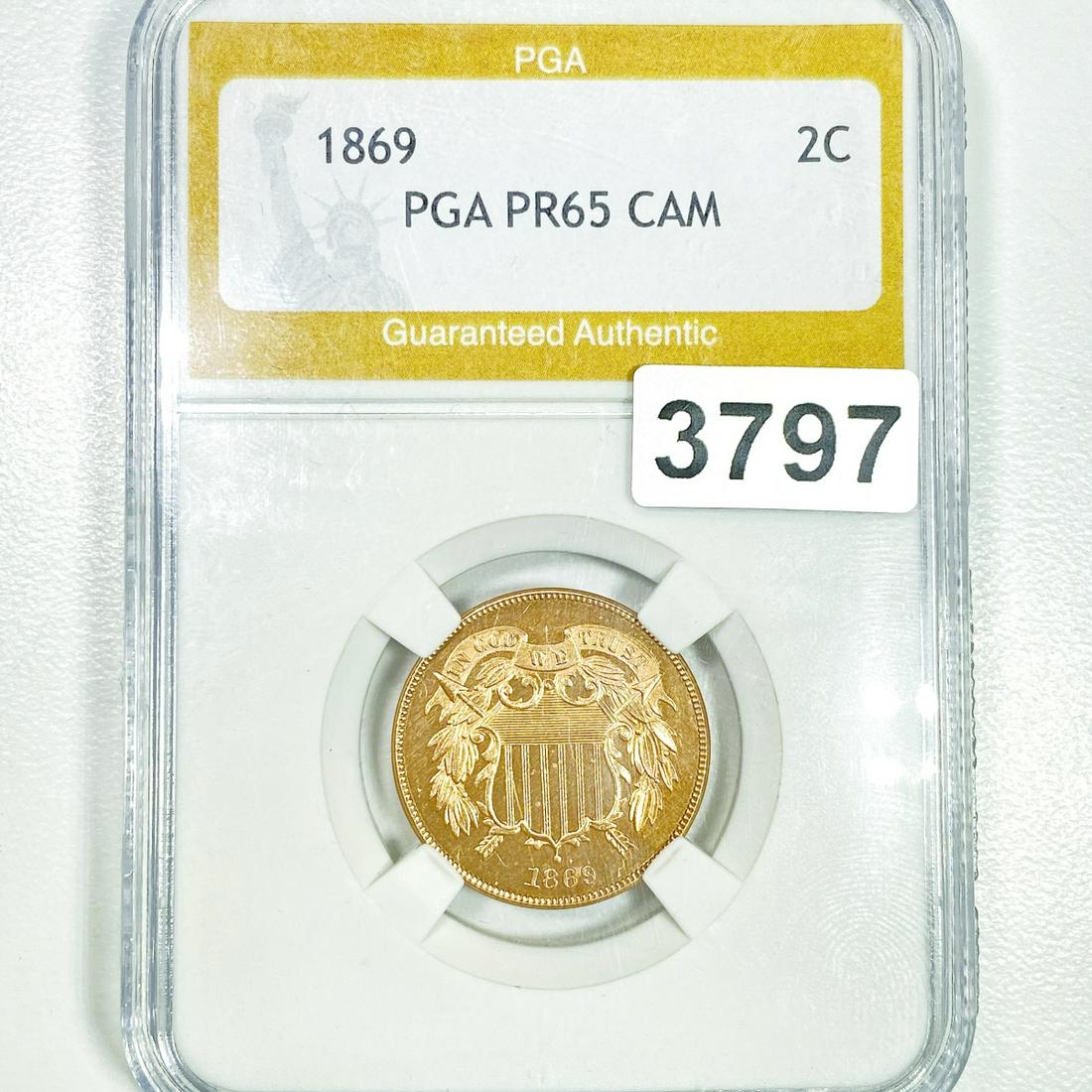 1869 Two Cent Piece PGA - PR65 CAM (1 of 2)
