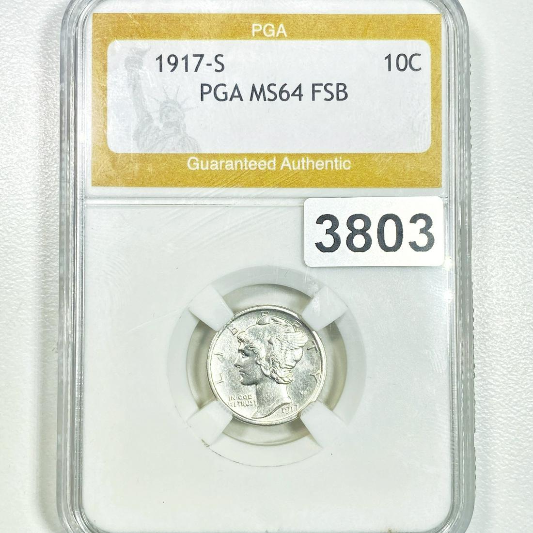 1917-S Mercury Dime PGA - MS64 FSB (1 of 2)