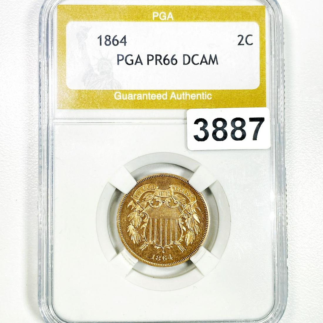 1864 Two Cent Piece PGA - PR66 DCAM (1 of 2)