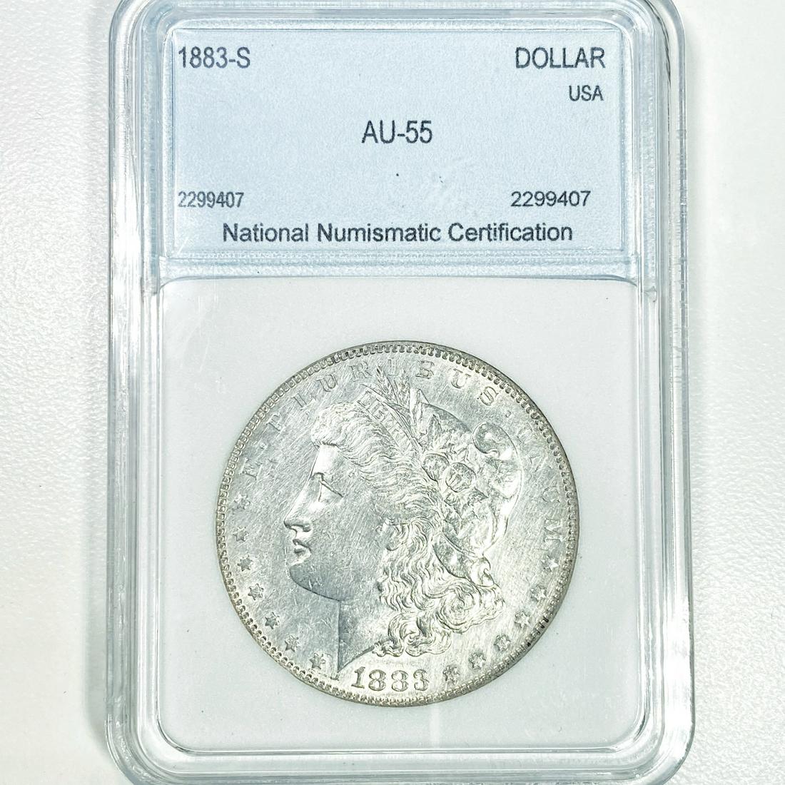 1883-S Morgan Silver Dollar NNC - AU55 (1 of 2)