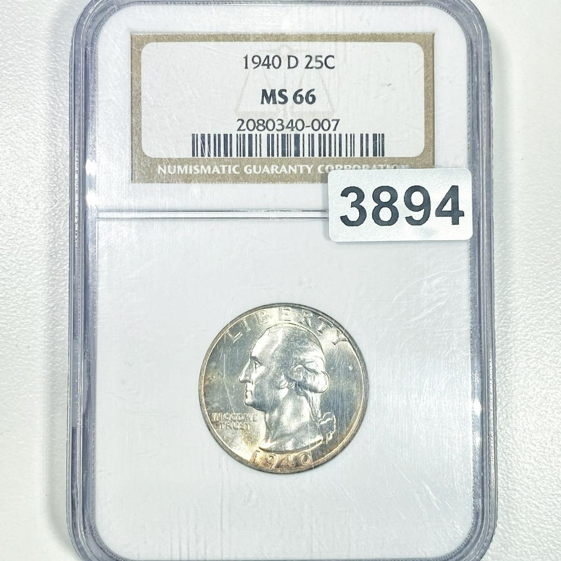 1940-D Washington Silver Quarter NGC - MS66 (1 of 2)
