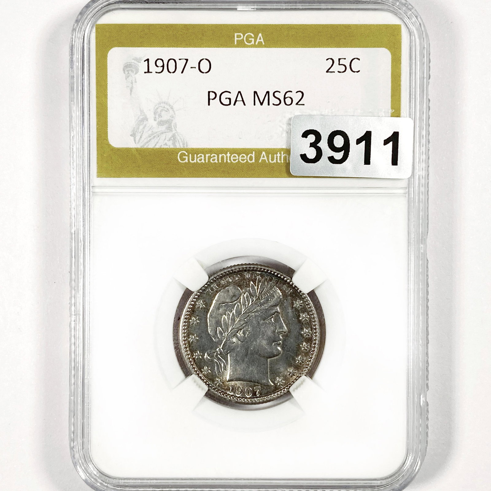 1907-O Barber Quarter PGA - MS62 (1 of 2)