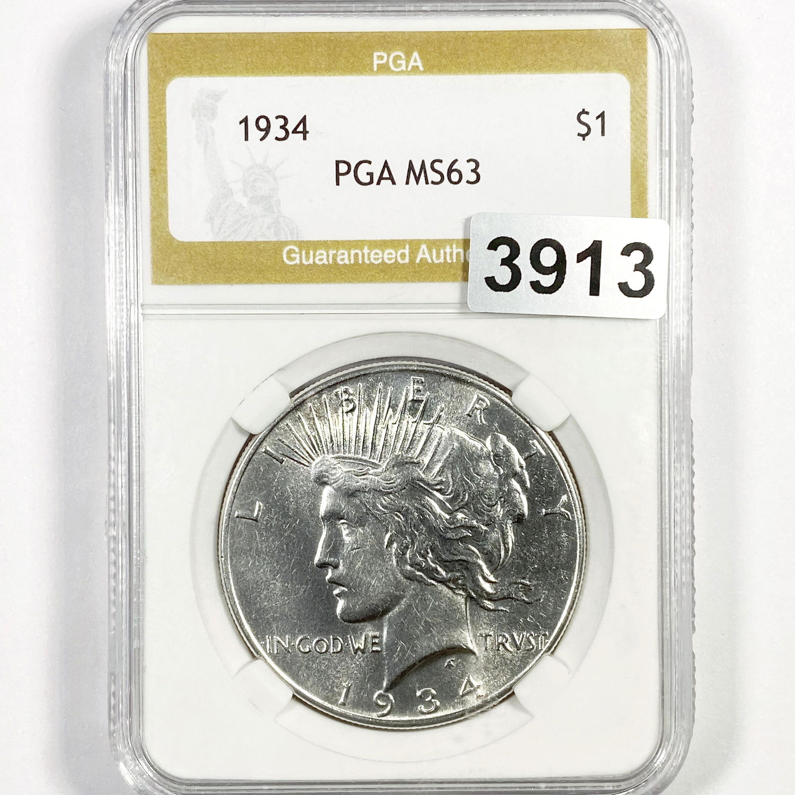 1934 Silver Peace Dollar PGA - MS63 (1 of 2)