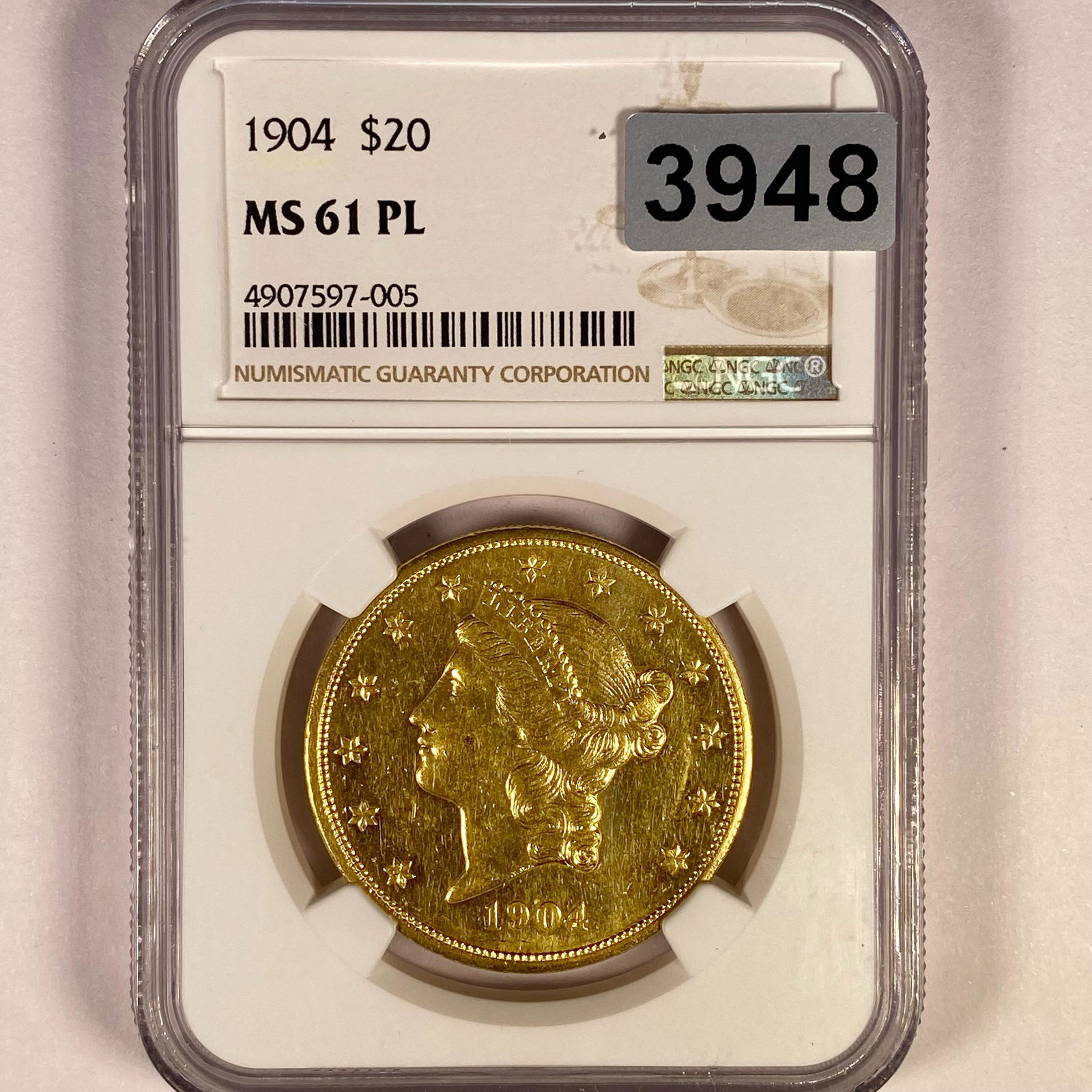1904 $20 Gold Double Eagle NGC - MS61 PL (1 of 2)