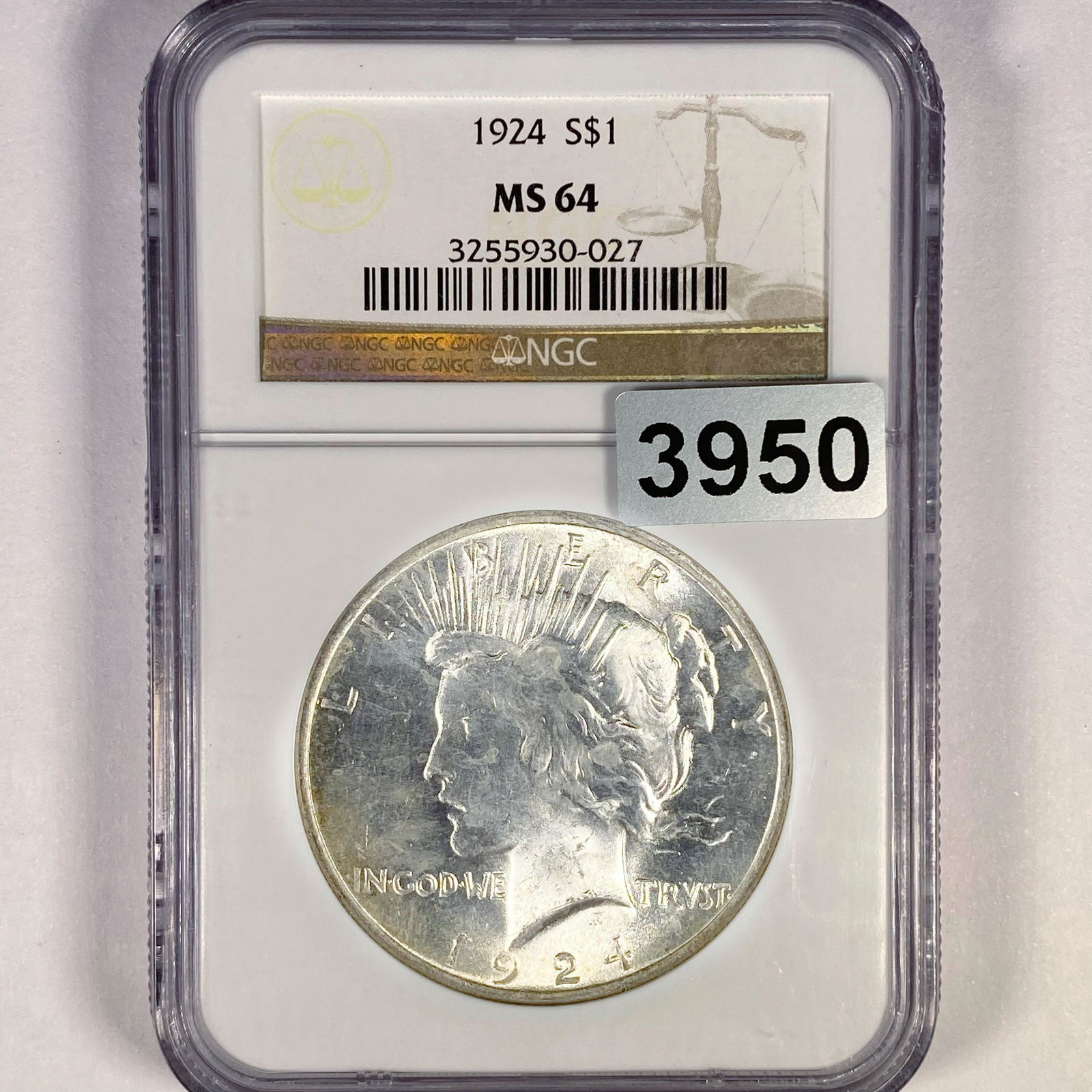 1924 Silver Peace Dollar NGC - MS64 (1 of 2)