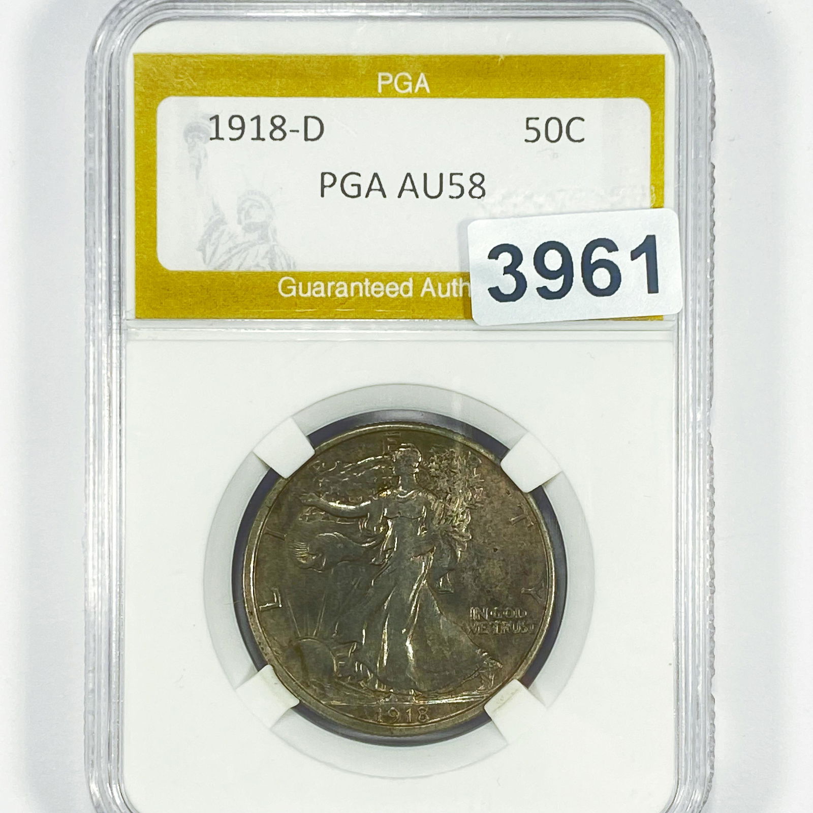 1918-D Walking Liberty Half Dollar PGA - AU58 (1 of 2)