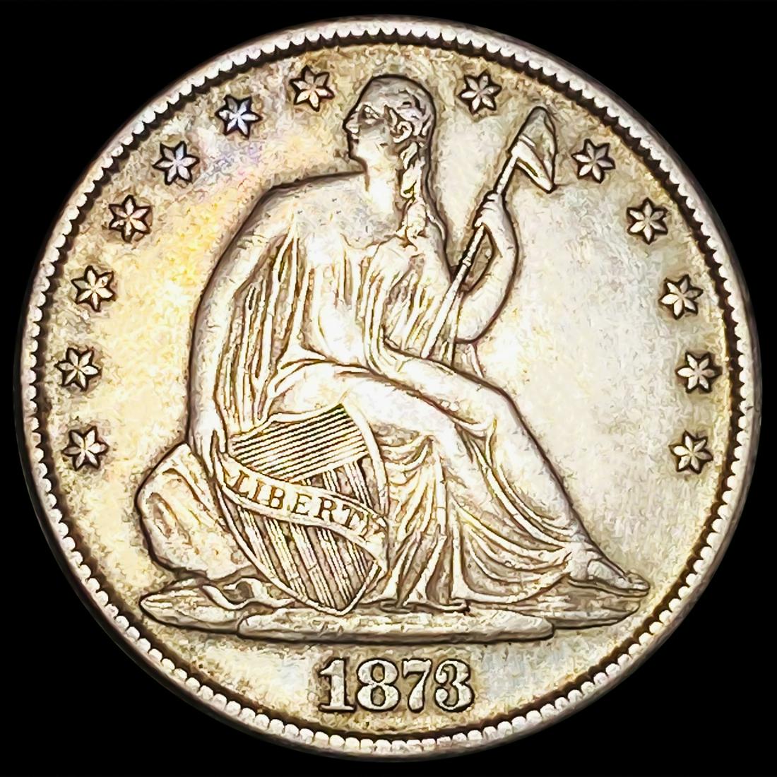 1873 Seated Liberty Half Dollar NEARLY UNC (1 of 2)