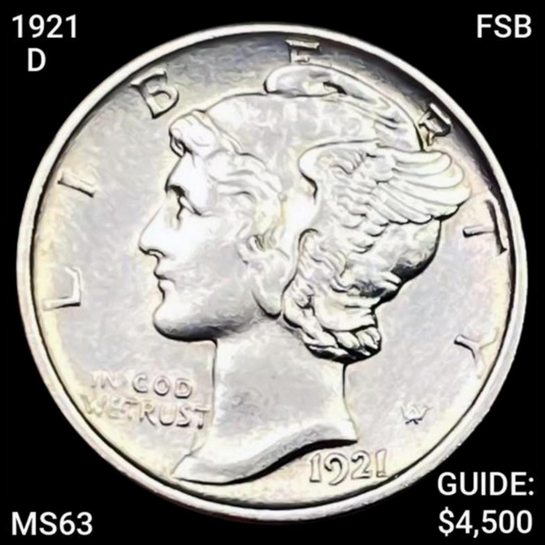 1921-D Mercury Dime CHOICE BU FSB (1 of 2)