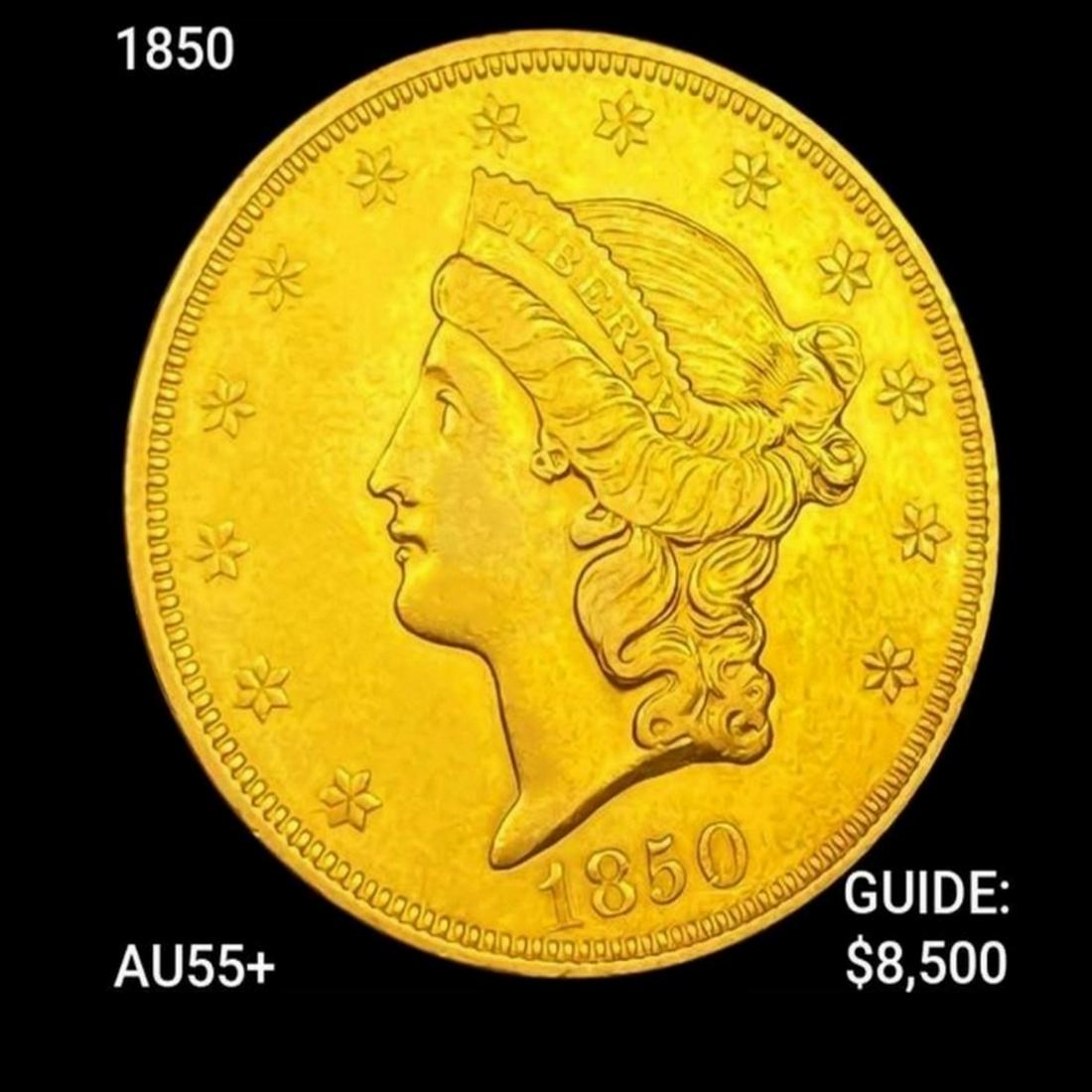1850 $20 Gold Double Eagle CHOICE AU+ (1 of 2)