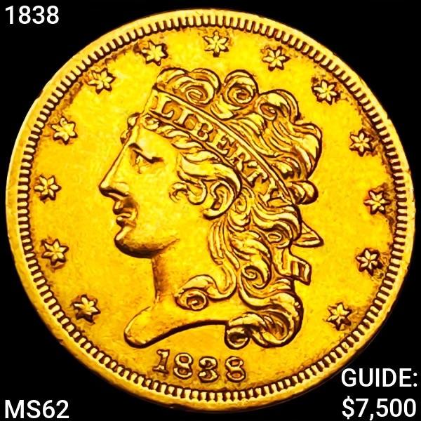 1838 $5 Gold Half Eagle MS62 (1 of 2)