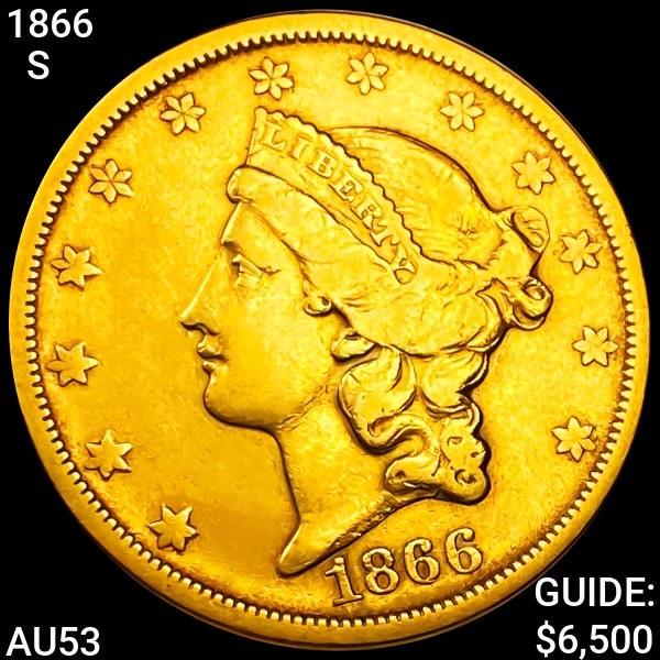 1866-S $20 Gold Double Eagle AU53 (1 of 2)