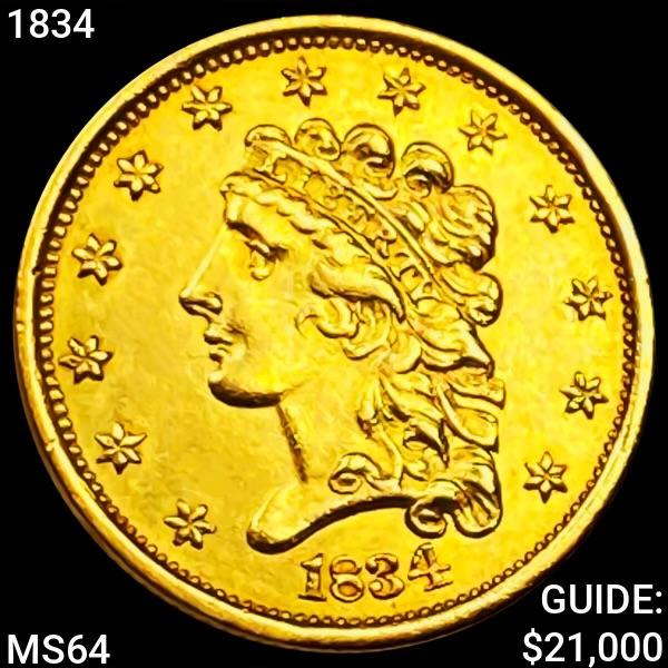 1834 $2.50 Gold Quarter Eagle MS64 (1 of 2)