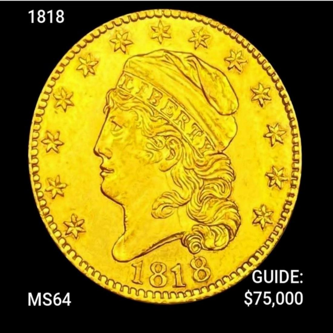 1818 $5 Gold Half Eagle CHOICE BU (1 of 2)
