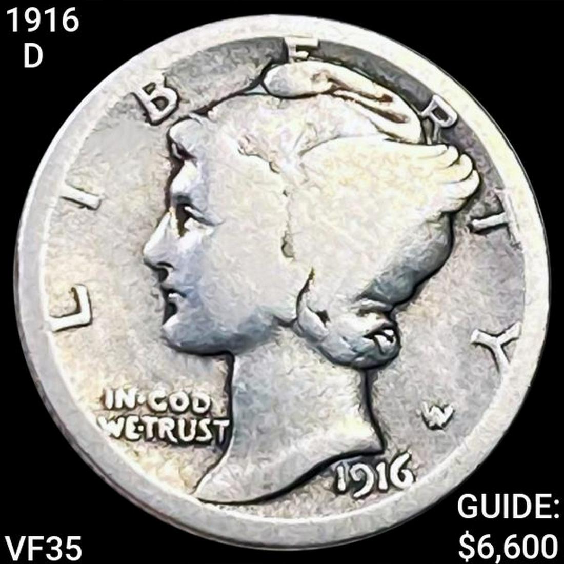1916-D Mercury Dime LIGHTLY CIRCULATED (1 of 2)