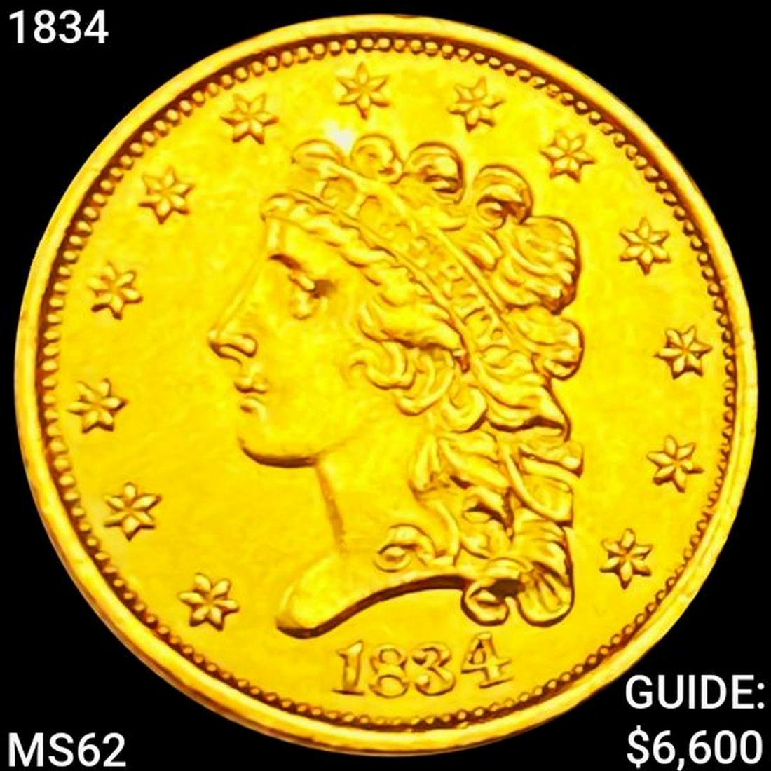 1834 $2.50 Gold Quarter Eagle UNCIRCULATED (1 of 2)