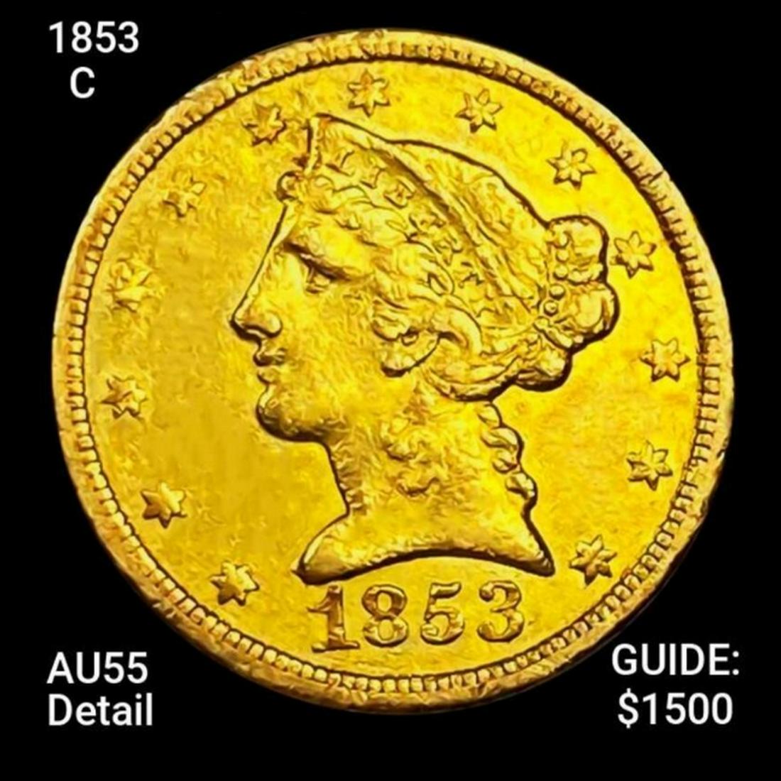 1853-C $5 Gold Half Eagle HIGH GRADE (1 of 2)
