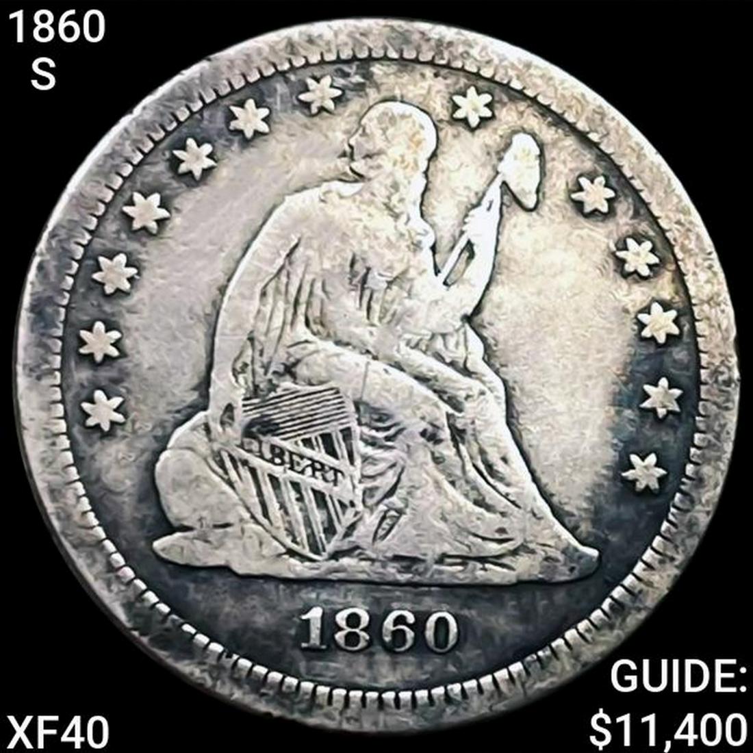 1860-S Seated Liberty Quarter LIGHTLY CIRC (1 of 2)