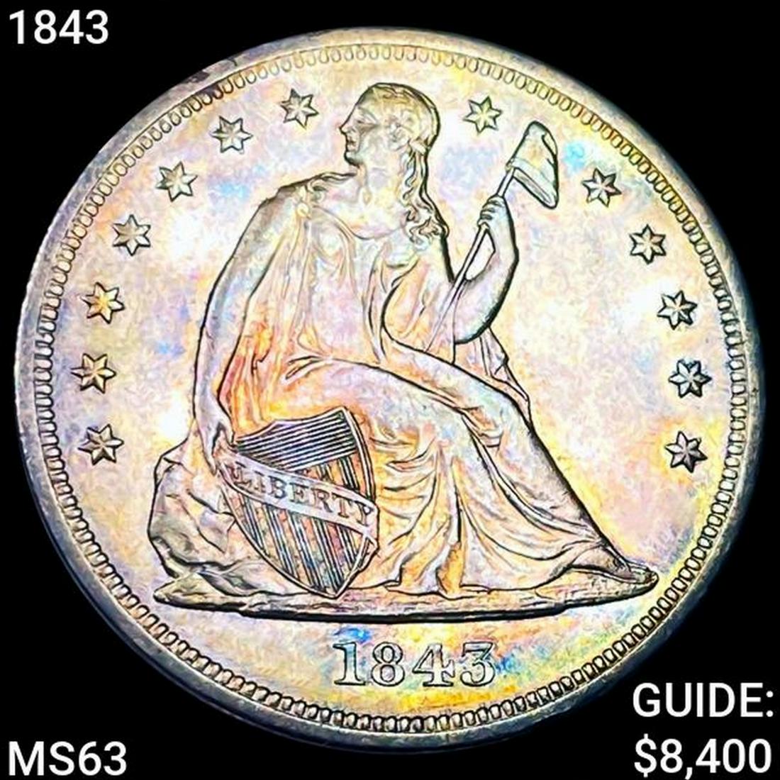 1843 Seated Liberty Dollar CHOICE BU (1 of 2)