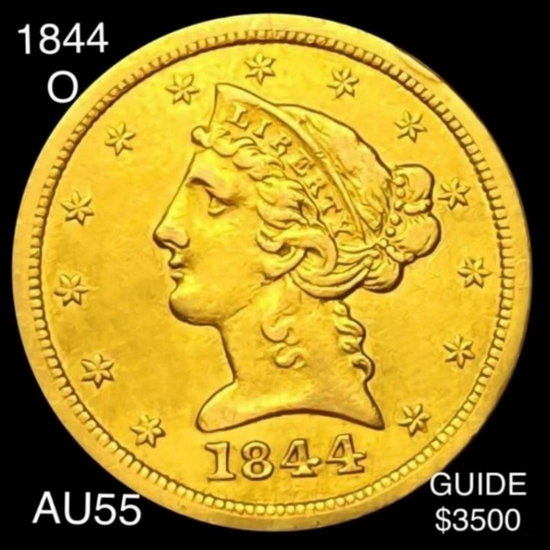 1844-O $5 Gold Half Eagle CHOICE AU (1 of 2)