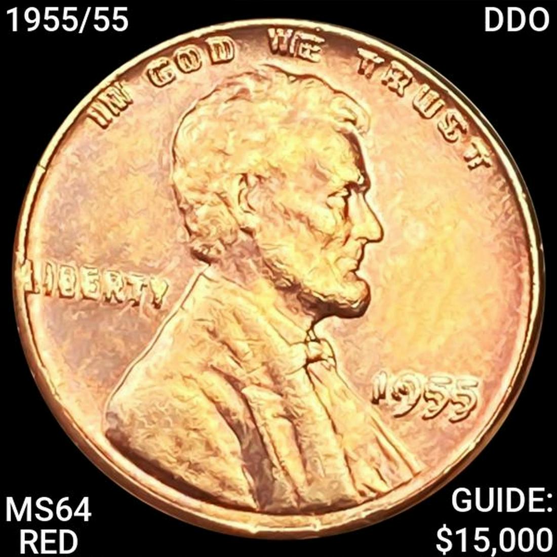 1955/55 DDO Lincoln Wheat Cent CHOICE BU RED (1 of 2)