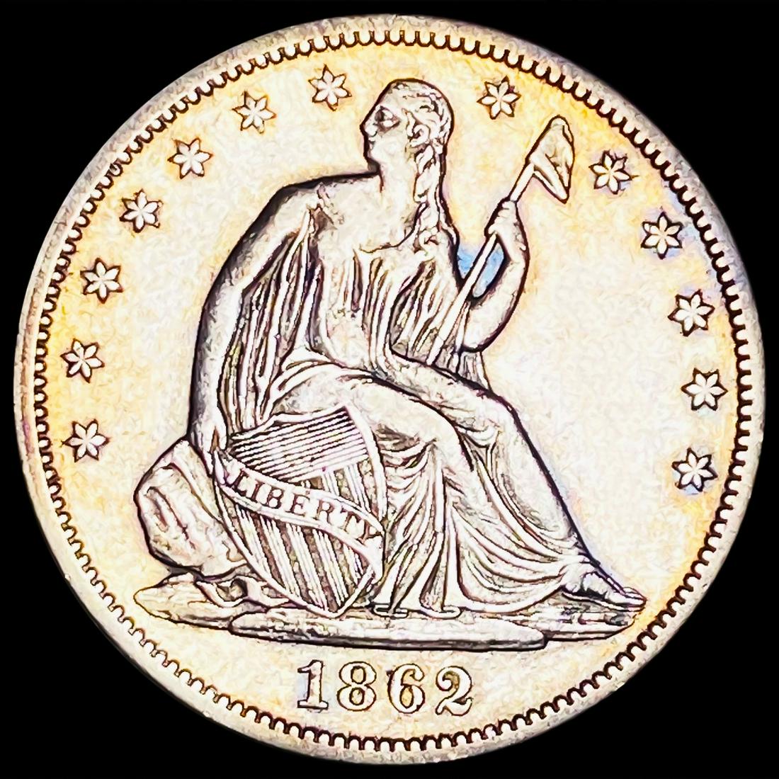 1862 Seated Liberty Half Dollar CLOSELY UNC (1 of 2)