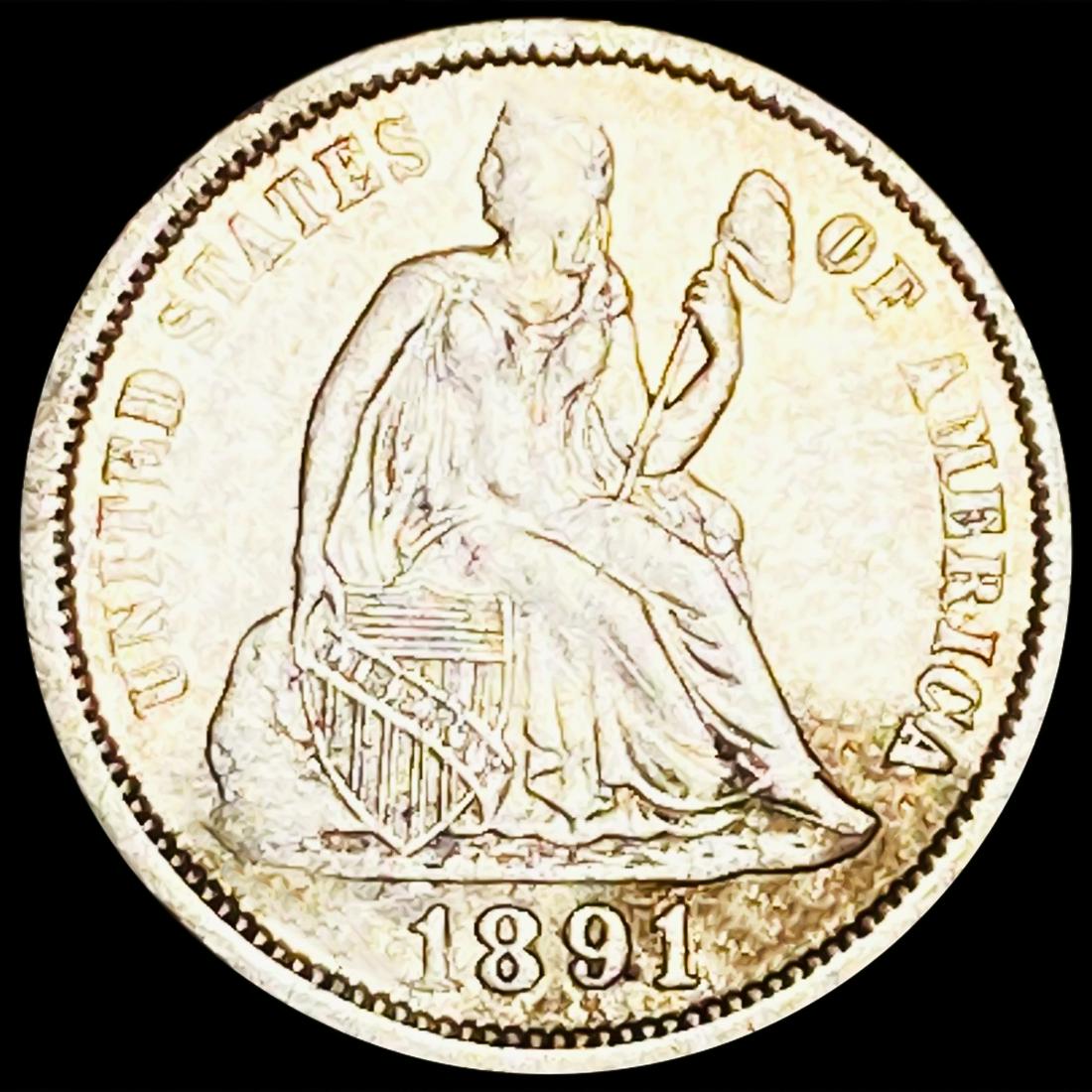 1891 Seated Liberty Dime NEARLY UNCIRCULATED (1 of 2)