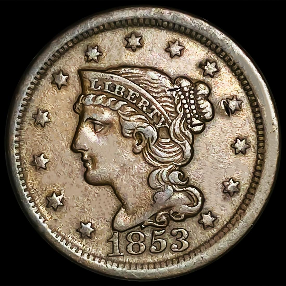 1853 Braided Hair Large Cent CLOSELY UNCIRCULATED (1 of 2)