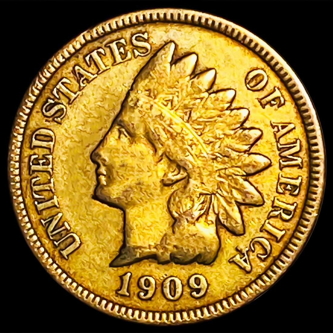 1909-S Indian Head Cent ABOUT UNCIRCULATED (1 of 2)