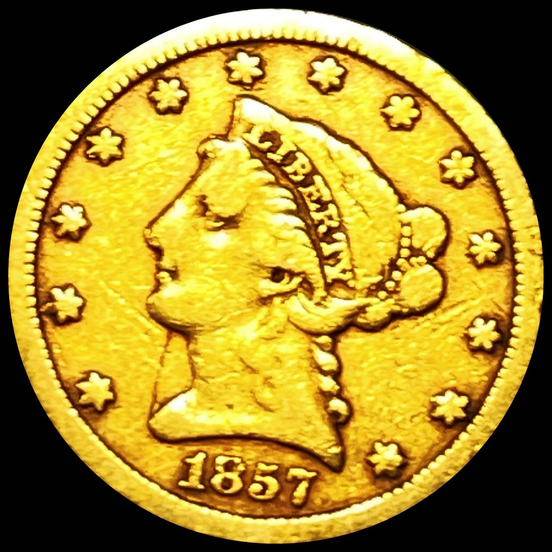 1857-S $2.50 Gold Quarter Eagle NICELY CIRCULATED (1 of 2)