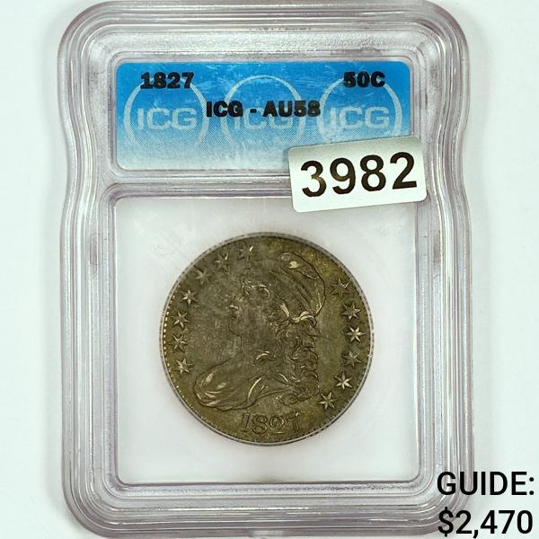 1827 Capped Bust Half Dollar ICG - AU58 (1 of 2)