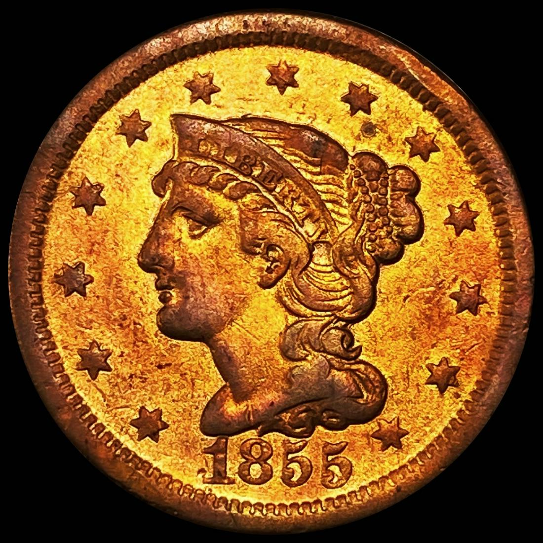 1855 Braided Hair Large Cent CLOSELY UNCIRCULATED (1 of 2)