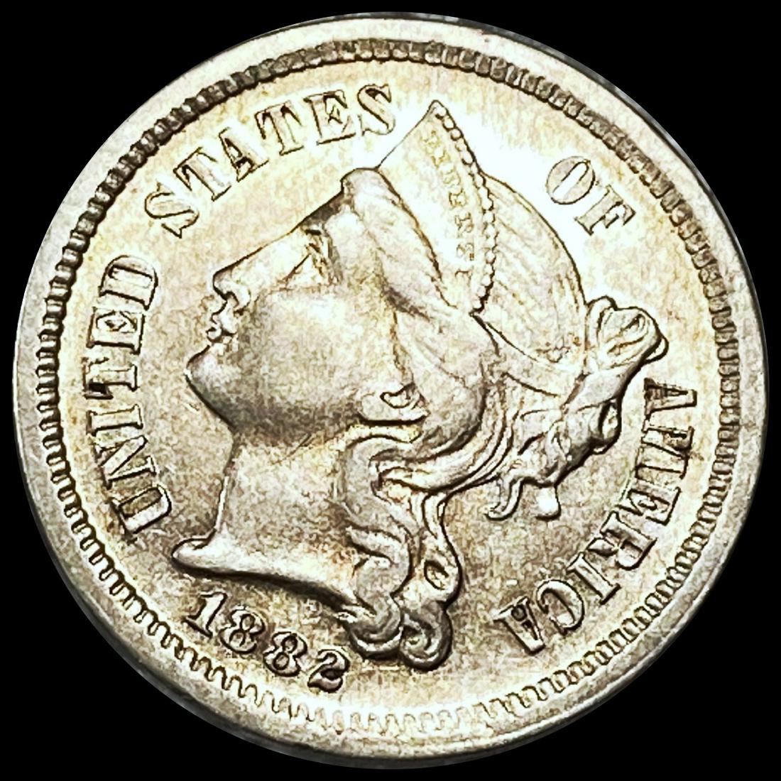 1882 Nickel Three Cent NEARLY UNCIRCULATED (1 of 2)