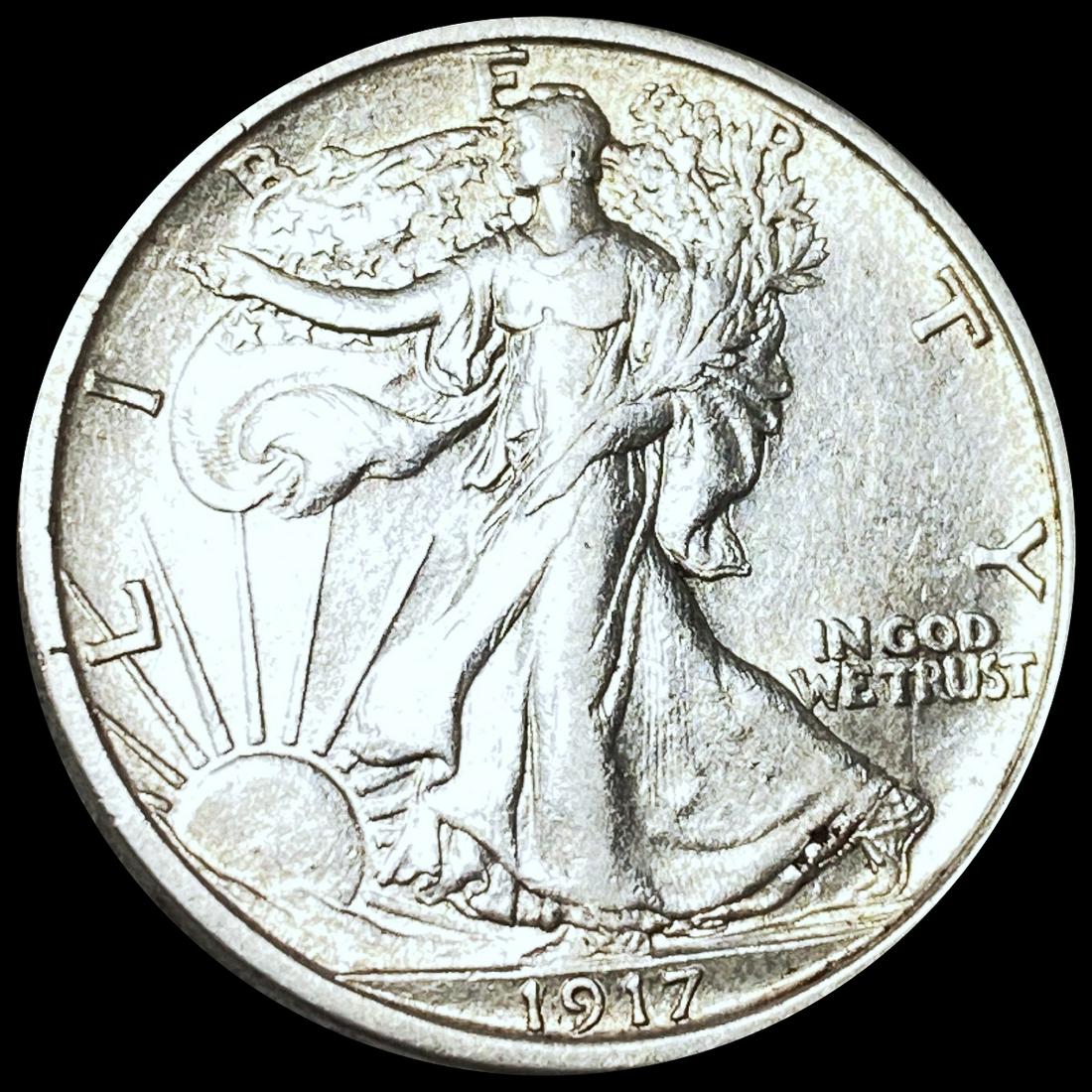 1917-S Walking Liberty Half Dollar NEARLY UNC (1 of 2)