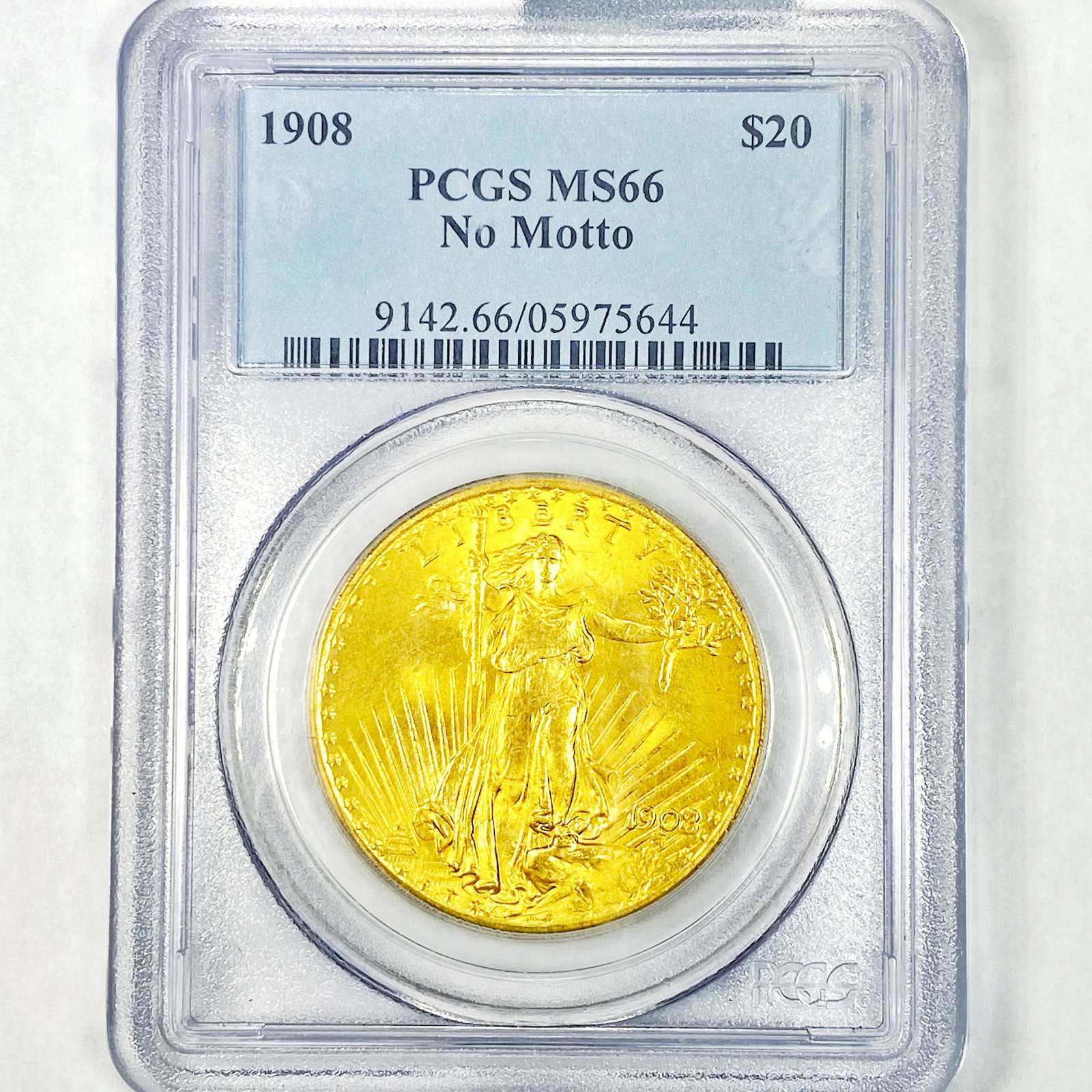 1908 $20 Gold Double Eagle PCGS - MS66 (1 of 2)