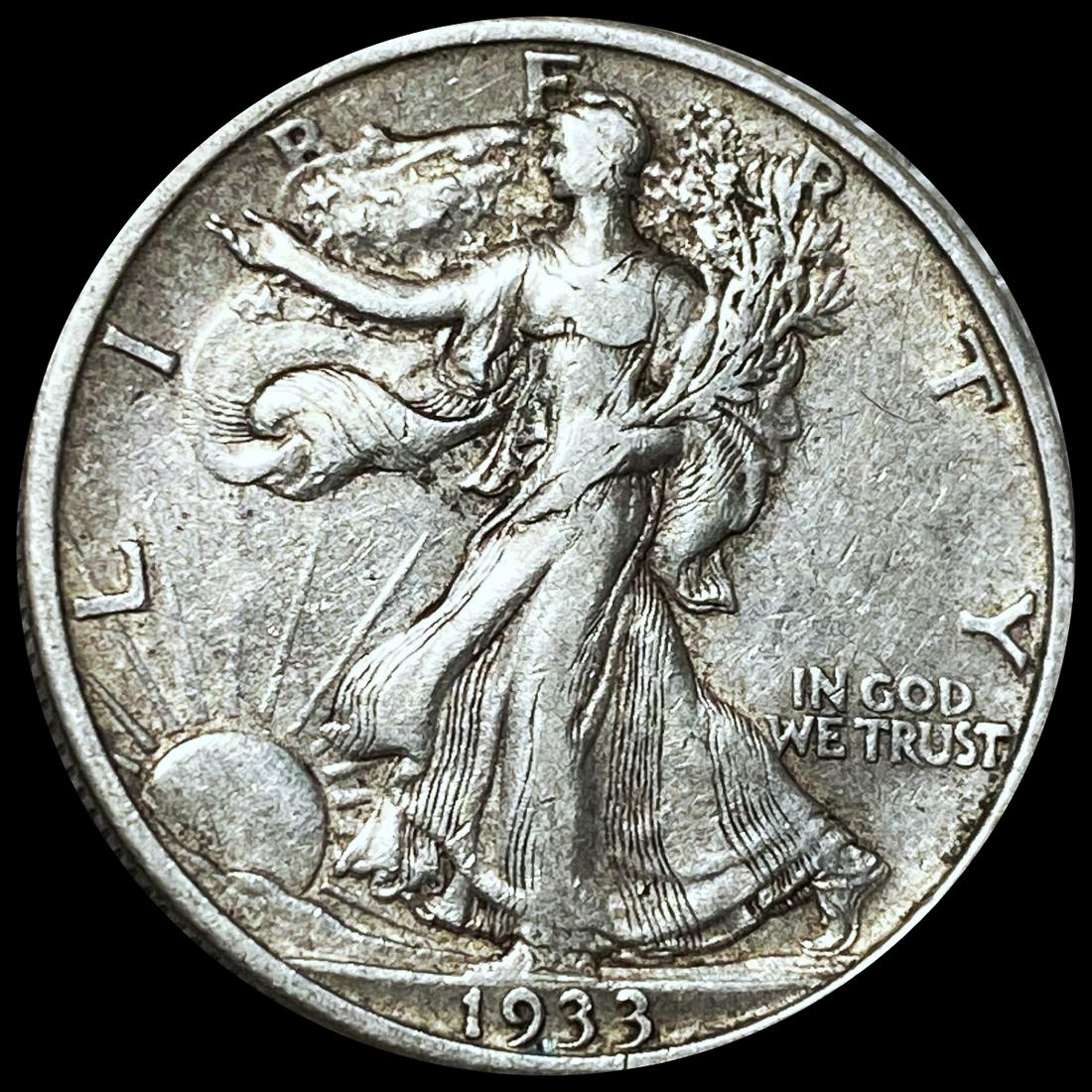 1933-S Walking Liberty Half Dollar ABOUT UNC (1 of 2)