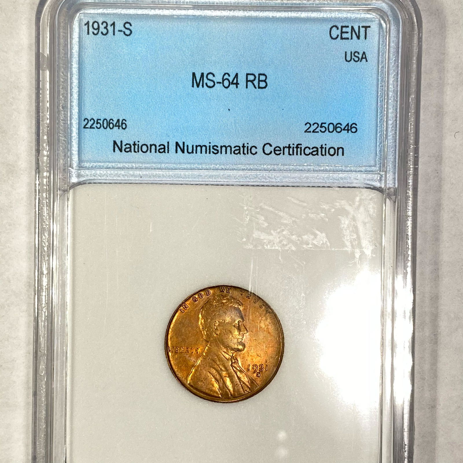 1931-S Wheat Cent NNC - MS64 RB (1 of 2)