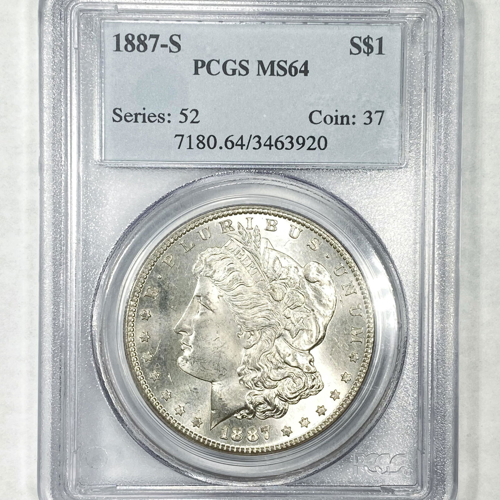 1887-S Morgan Silver Dollar PCGS - MS64 (1 of 2)