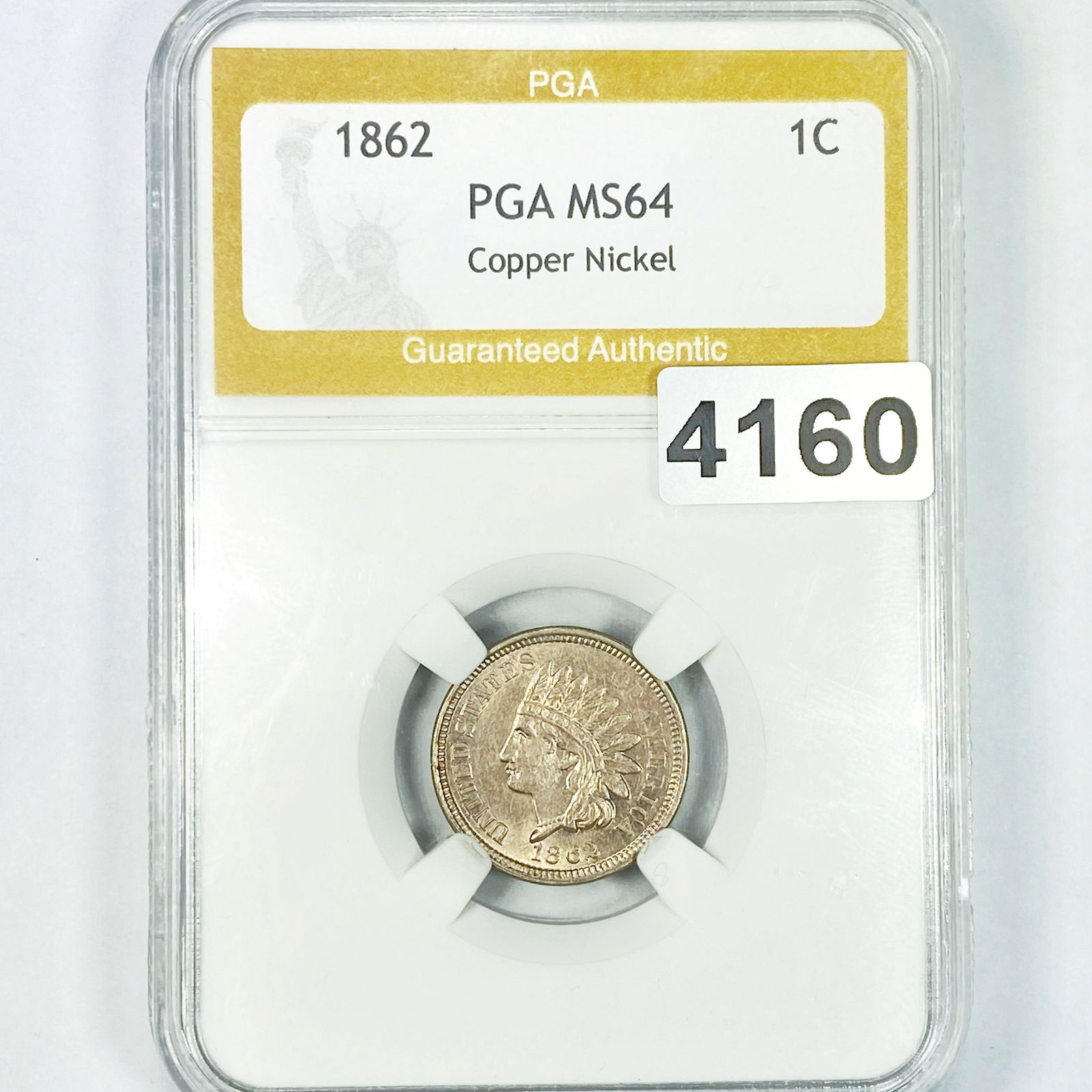 1862 Copper Nickel Indian Head Cent PGA - MS64 (1 of 2)