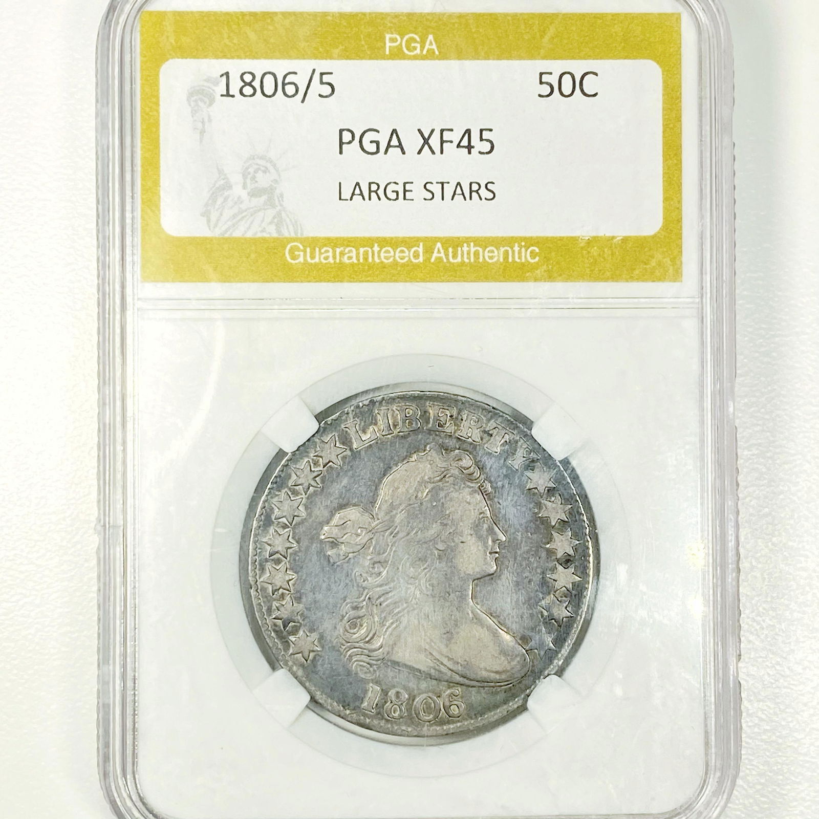 1806/5 Lg Stars Draped Bust Half Dollar PGA - (1 of 2)