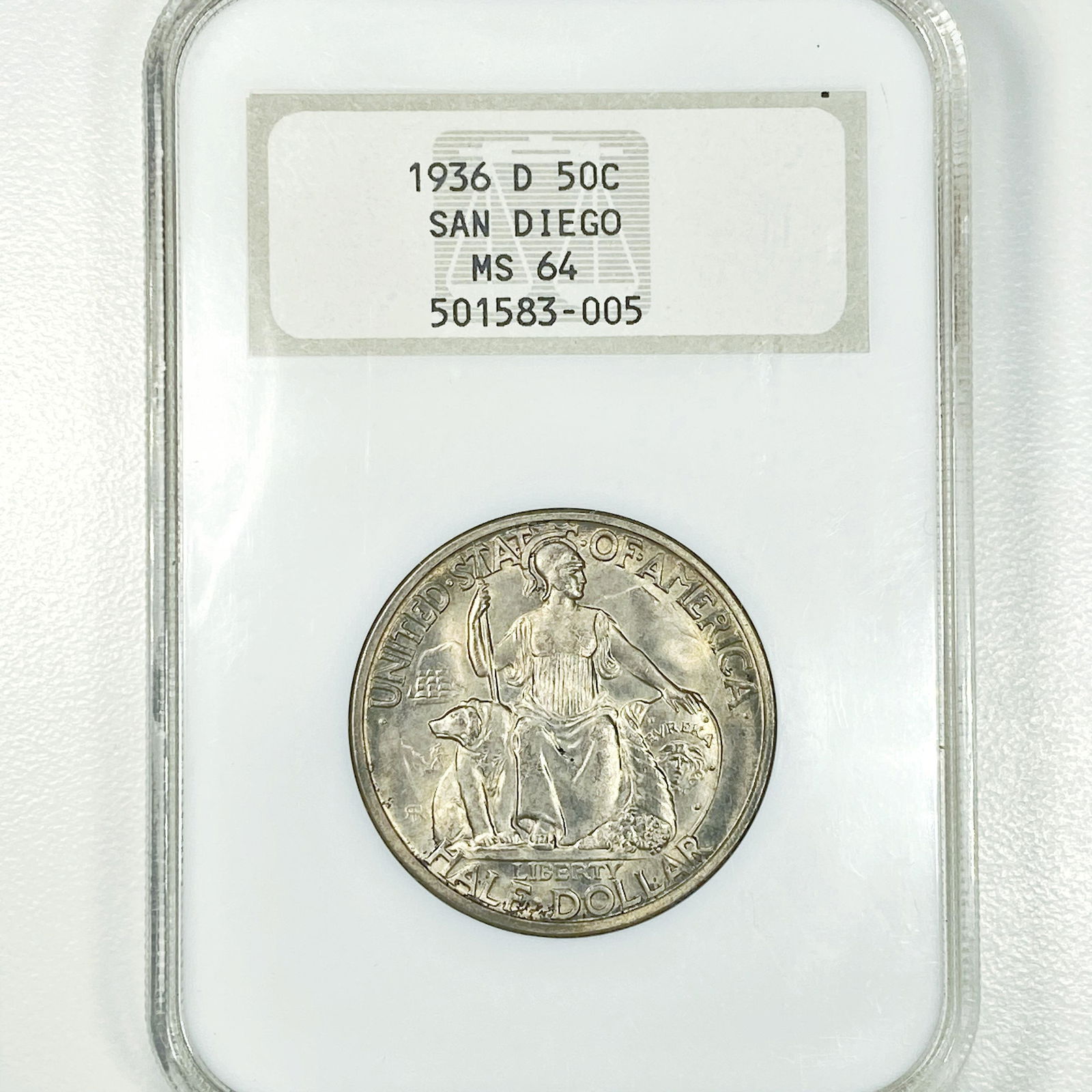 1936-D San Diego Half Dollar NGC - MS64 (1 of 2)