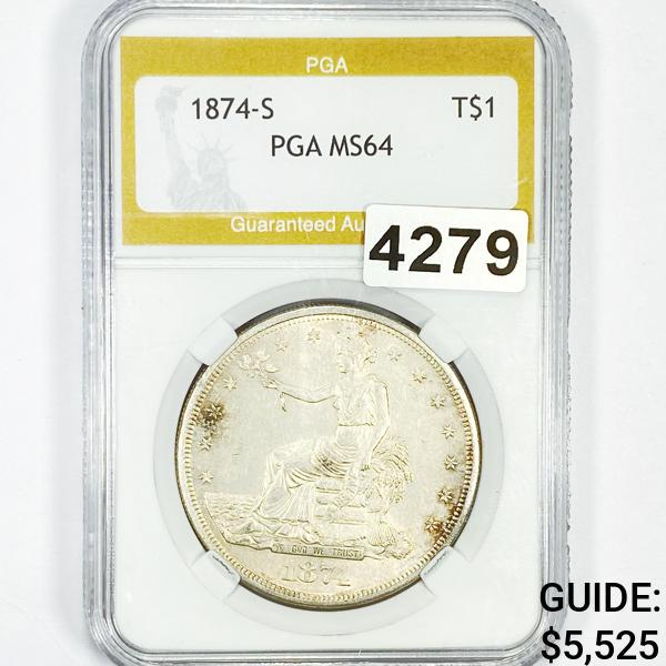 1874-S Silver Trade Dollar PGA - MS64 (1 of 2)