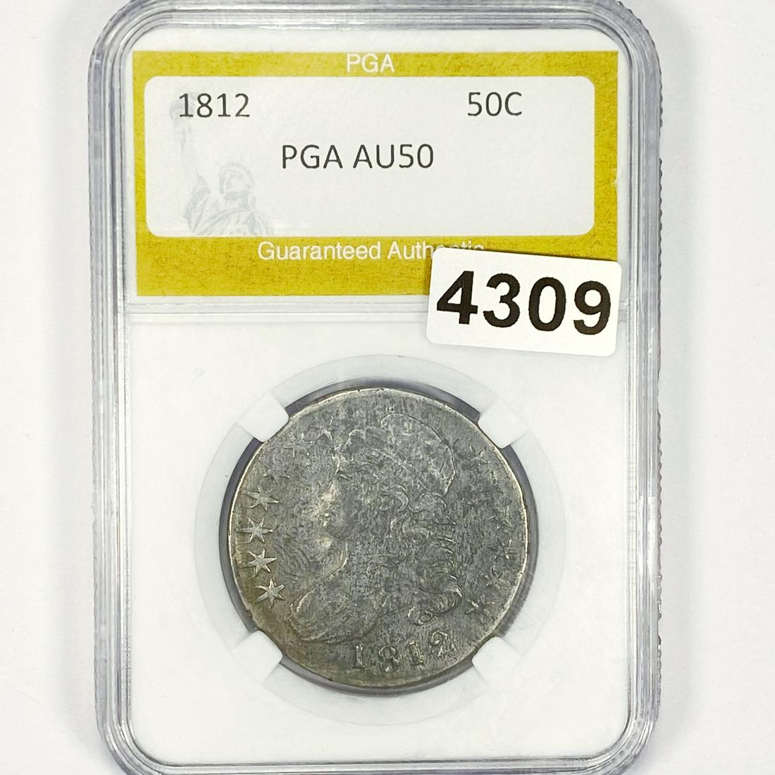 1812 Capped Bust Half Dollar PGA - AU50 (1 of 2)