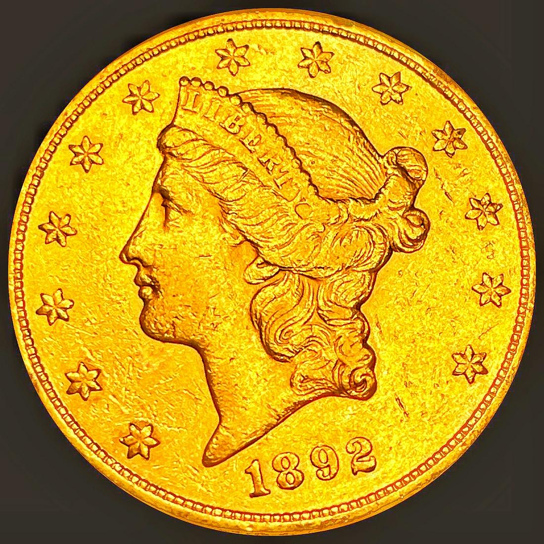 1892-S $20 Gold Double Eagle CLOSELY UNCIRCULATED (1 of 2)