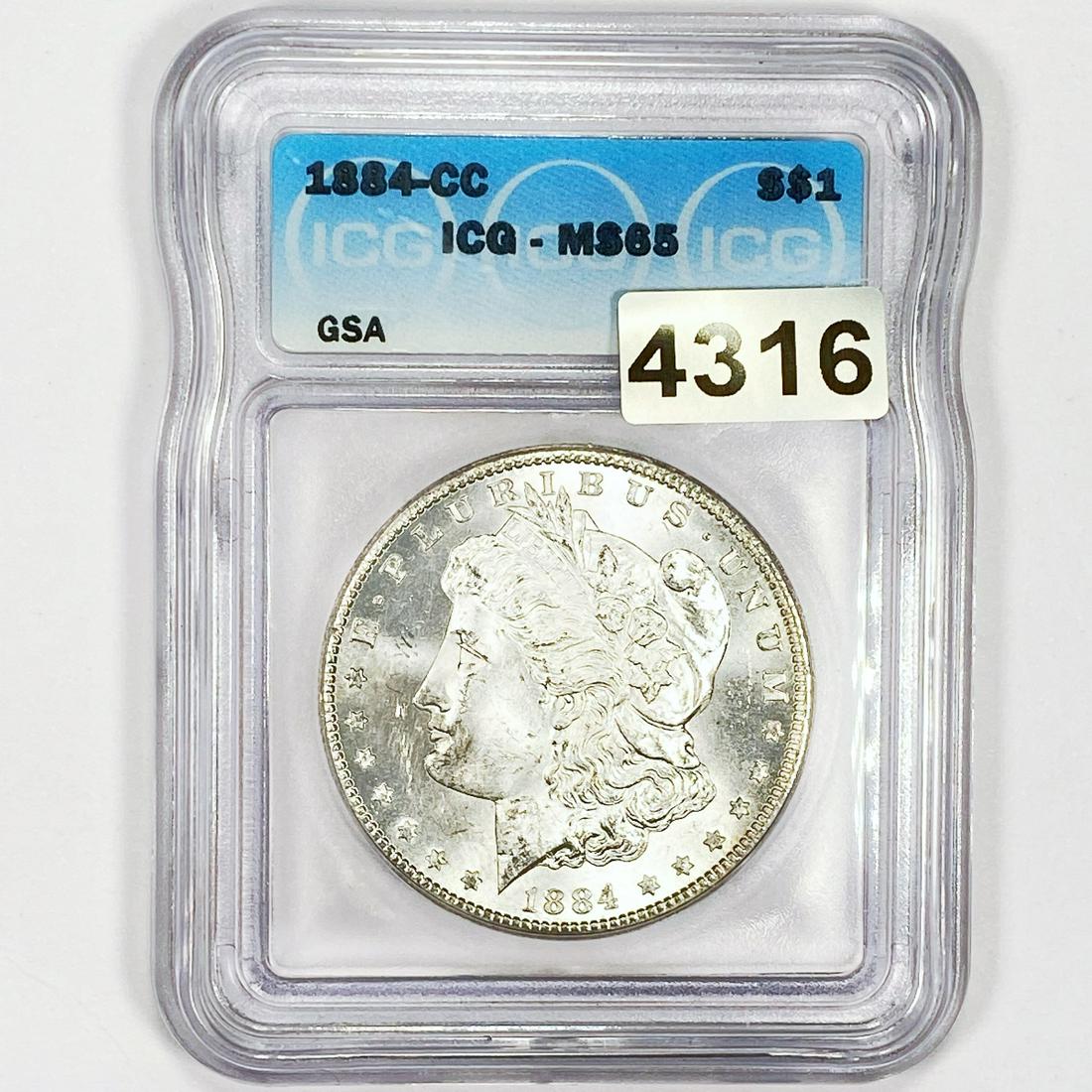 1884-CC GSA Morgan Silver Dollar ICG - MS65 (1 of 2)