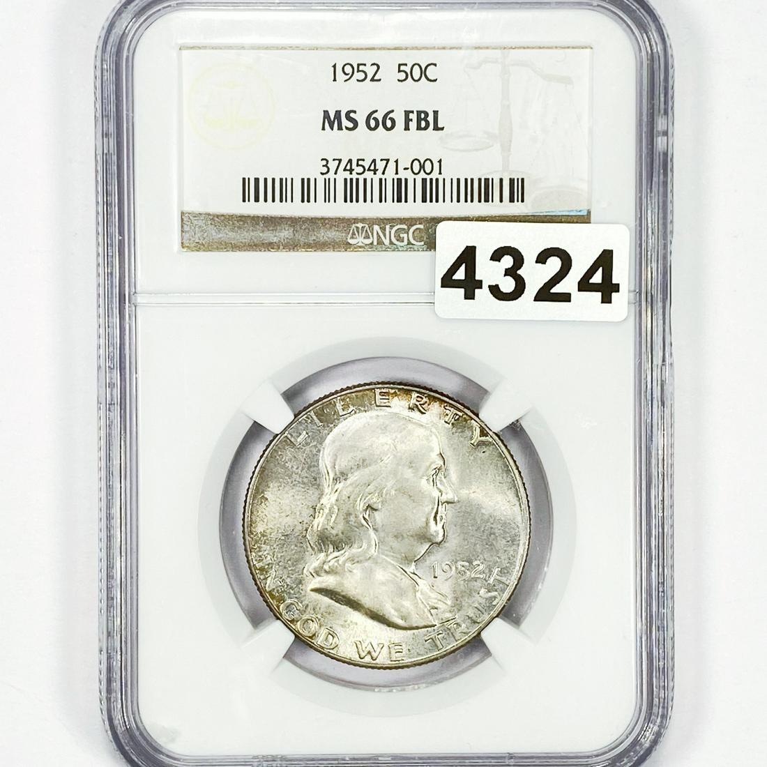 1952 Franklin Half Dollar NGC - MS66 FBL (1 of 2)