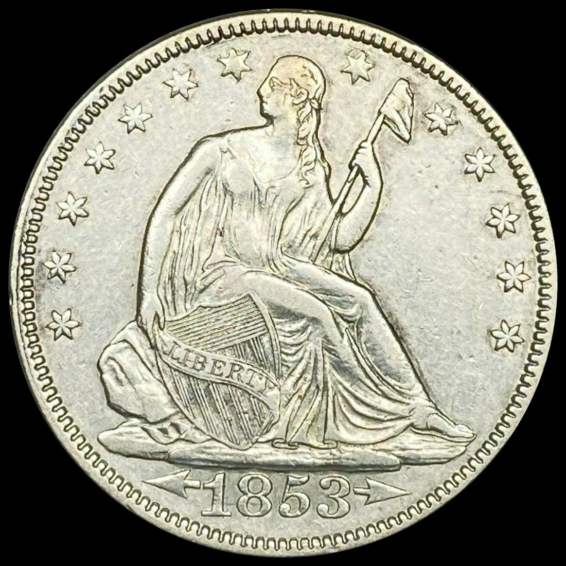 1853 Arrows Seated Liberty Half Dollar CLOSELY (1 of 2)