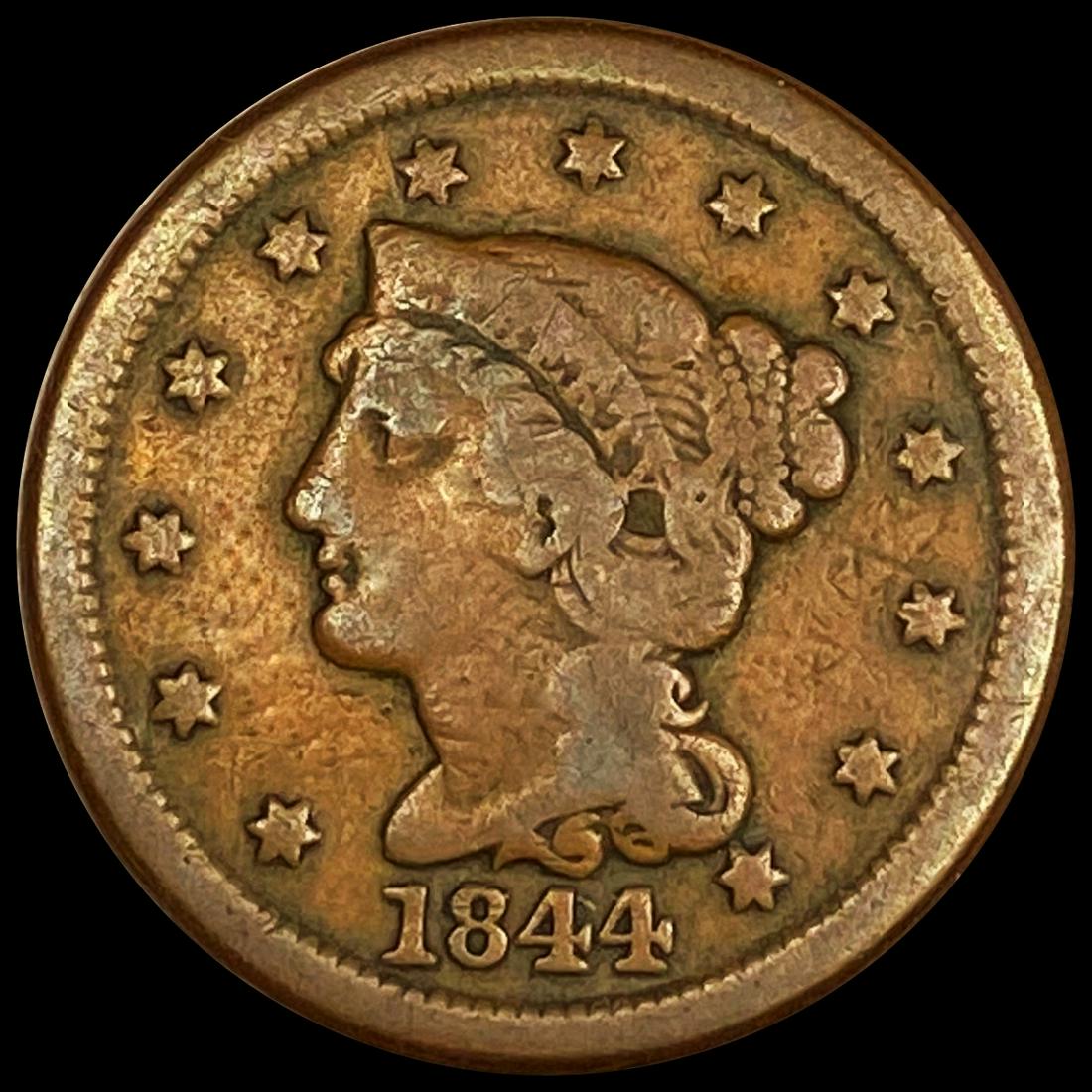 1844 Braided Hair Large Cent NICELY CIRCULATED (1 of 2)