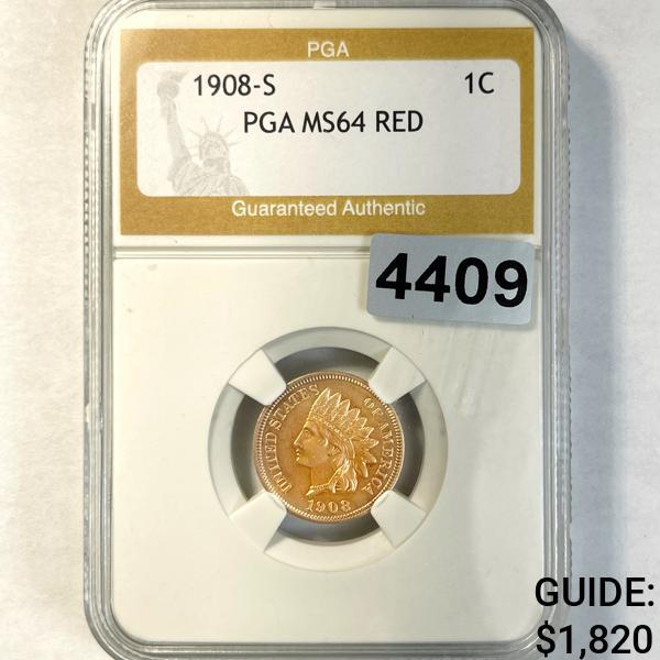 1908-S Indian Head Cent PGA - MS64 RED (1 of 2)
